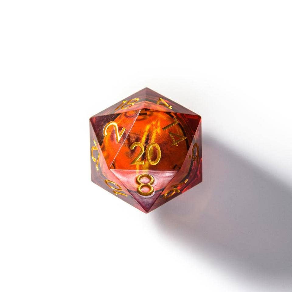 Eye of Power | 33mm D20 Dice | Oversized Moving Eye Liquid