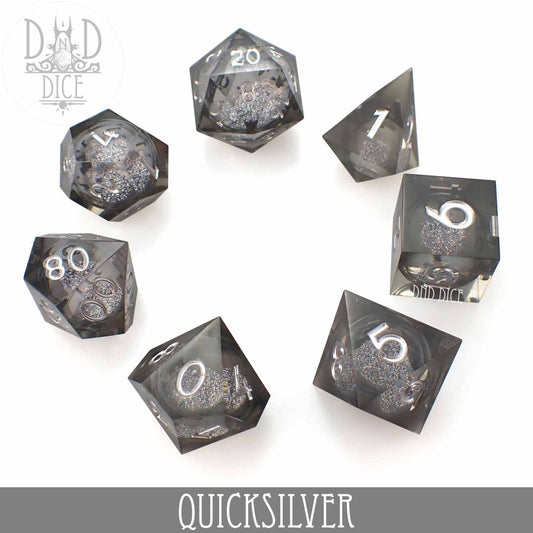 King of Crits Dice Set: Quicksilver - Liquid Core
