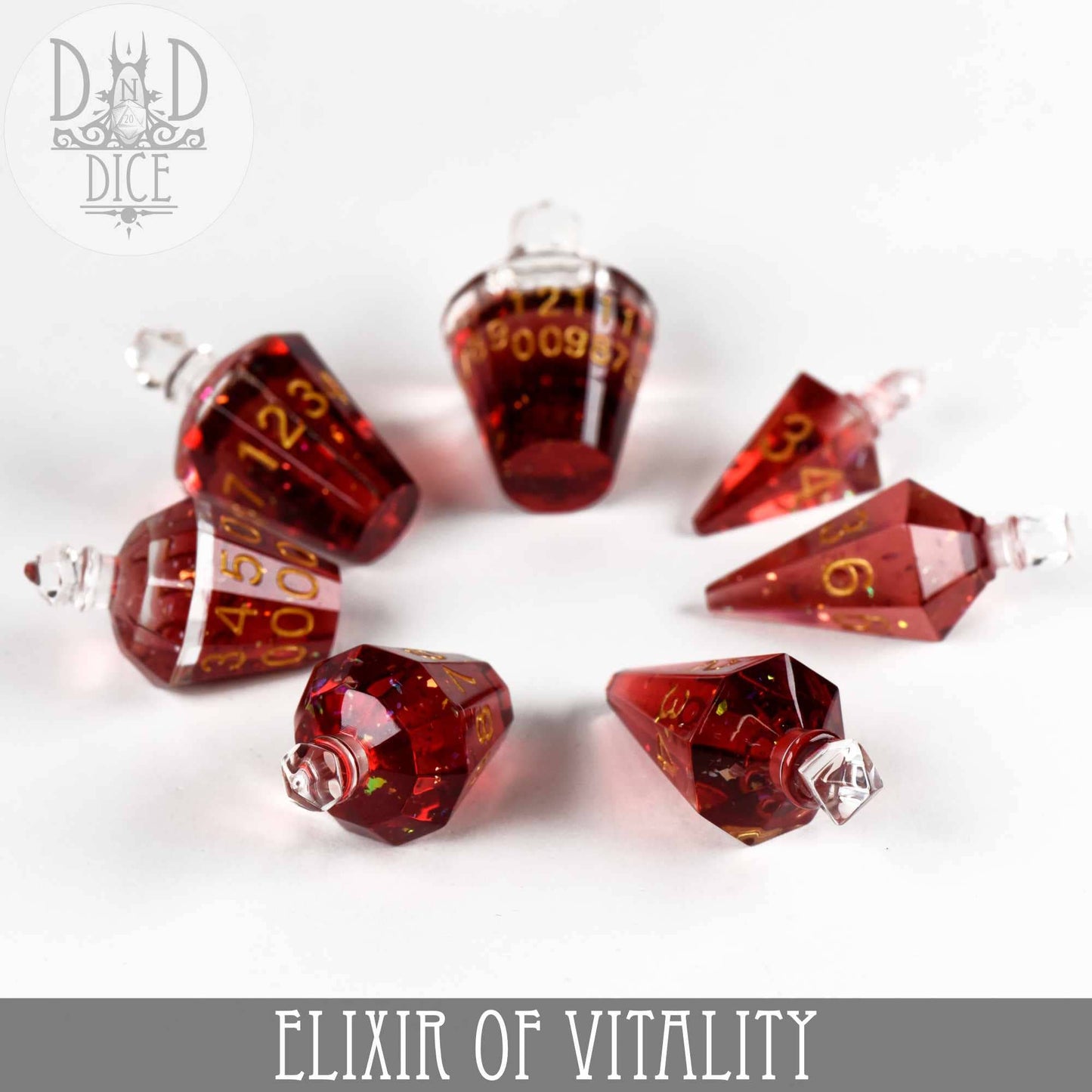 King of Crits Dice Set: Elixir of Vitality (Handmade)