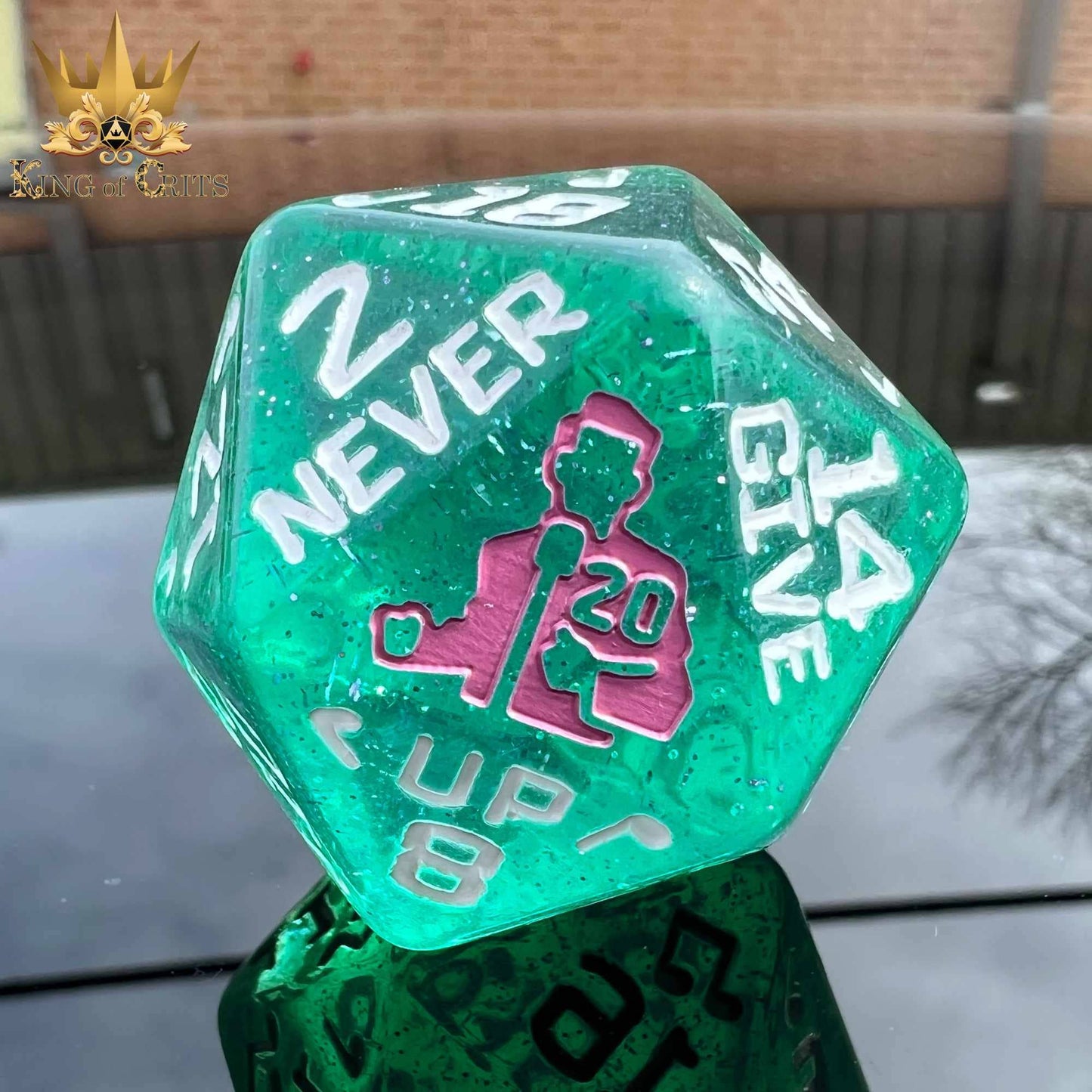 King of Crits Dice: Rick Rolled - 34mm D20