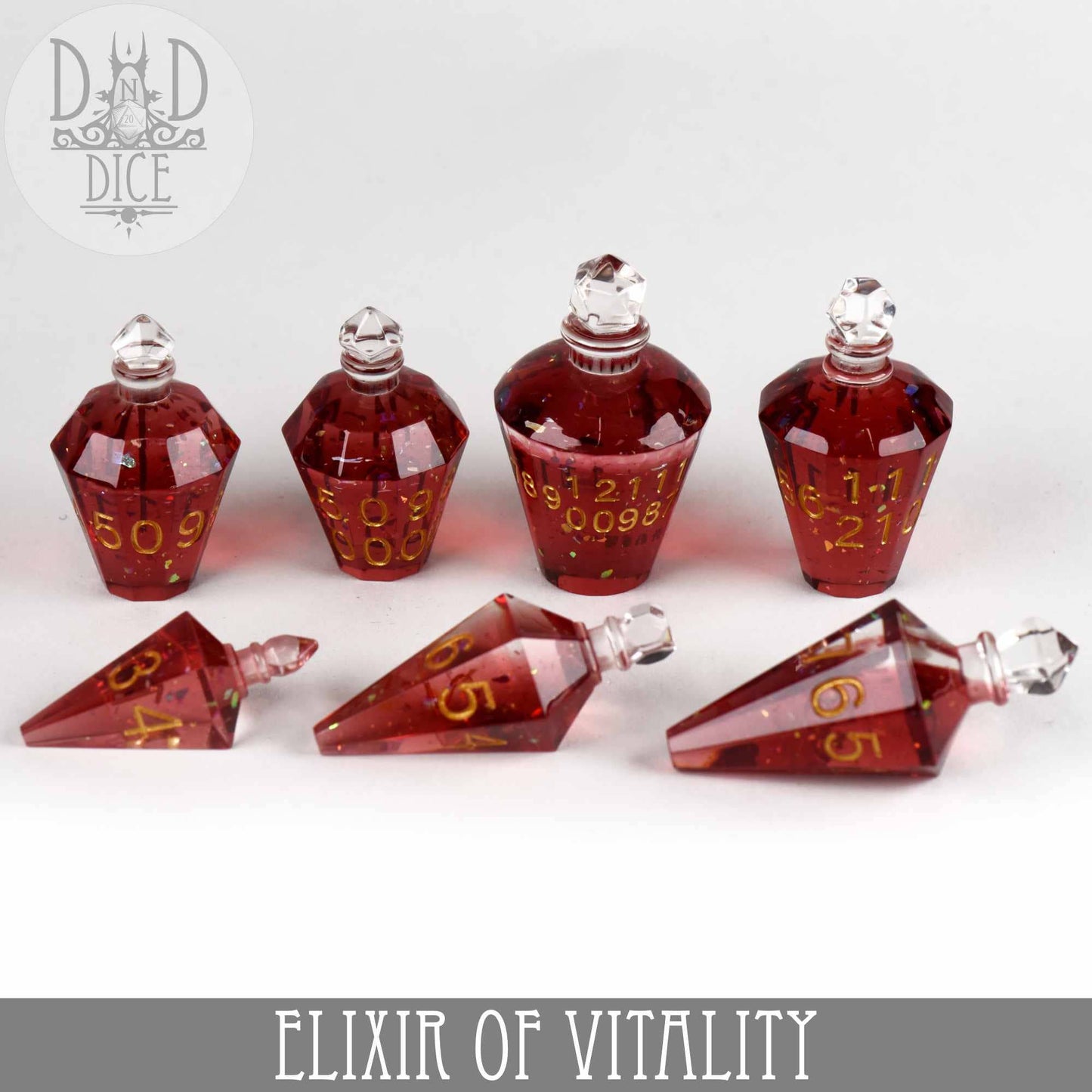 King of Crits Dice Set: Elixir of Vitality (Handmade)