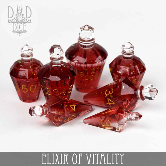 King of Crits Dice Set: Elixir of Vitality (Handmade)