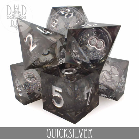 King of Crits Dice Set: Quicksilver - Liquid Core