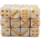 Old School 36ct 12mm D6 Dice Set: Pearl Drop - White w/ Gold