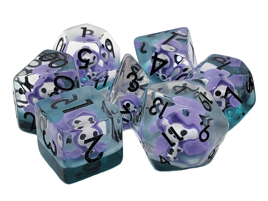 DnD RPG Dice Set: Infused - Ghost - Purple