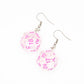 D20 Dice Earrings | Clear with Pink Font | D&D Jewelry