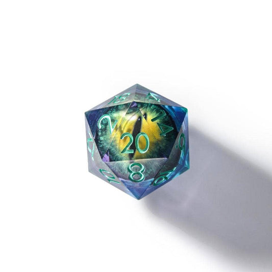 Eye of Vengeance | 33mm D20 Dice Oversized Moving Eye Liquid