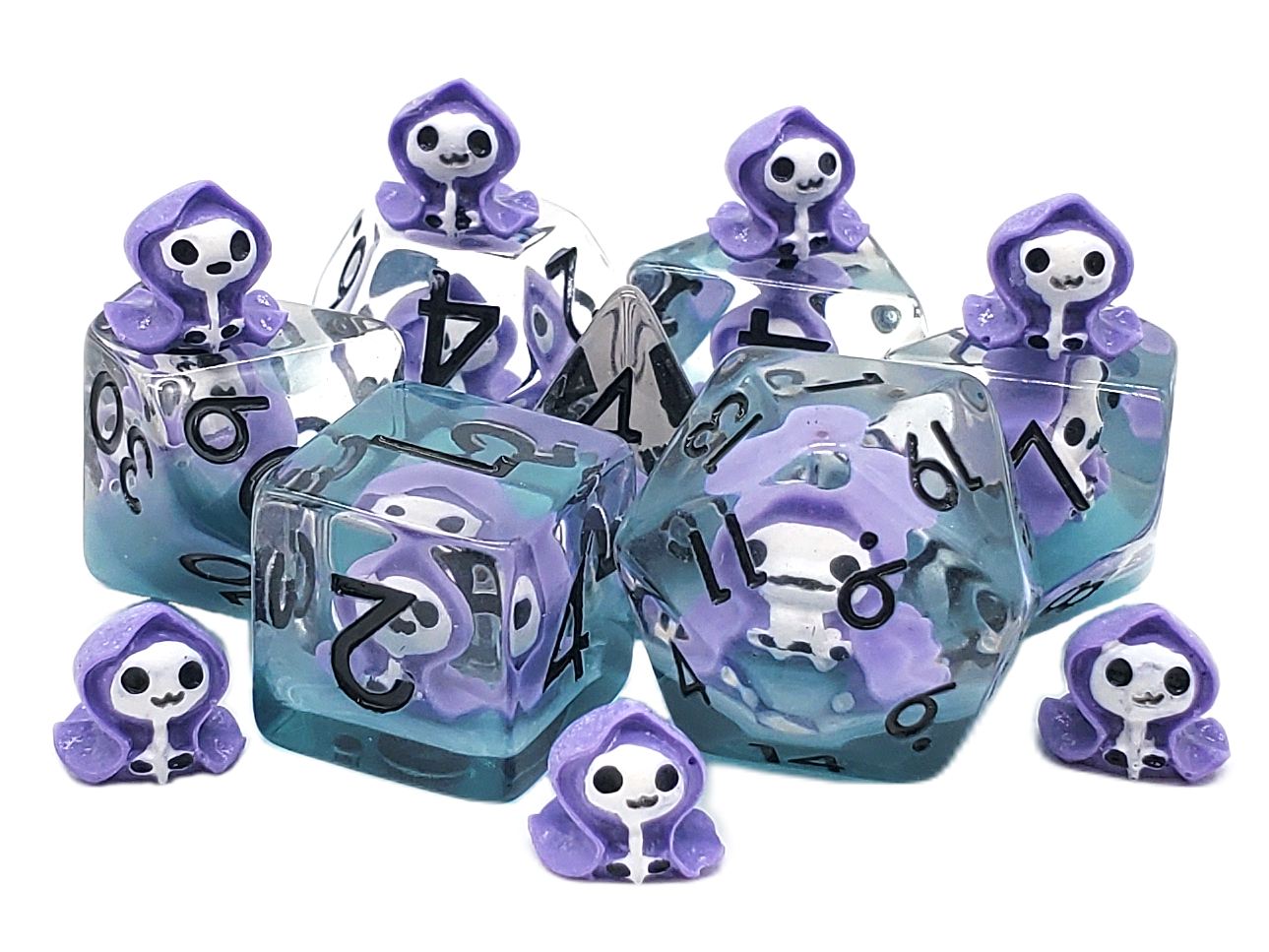 DnD RPG Dice Set: Infused - Ghost - Purple