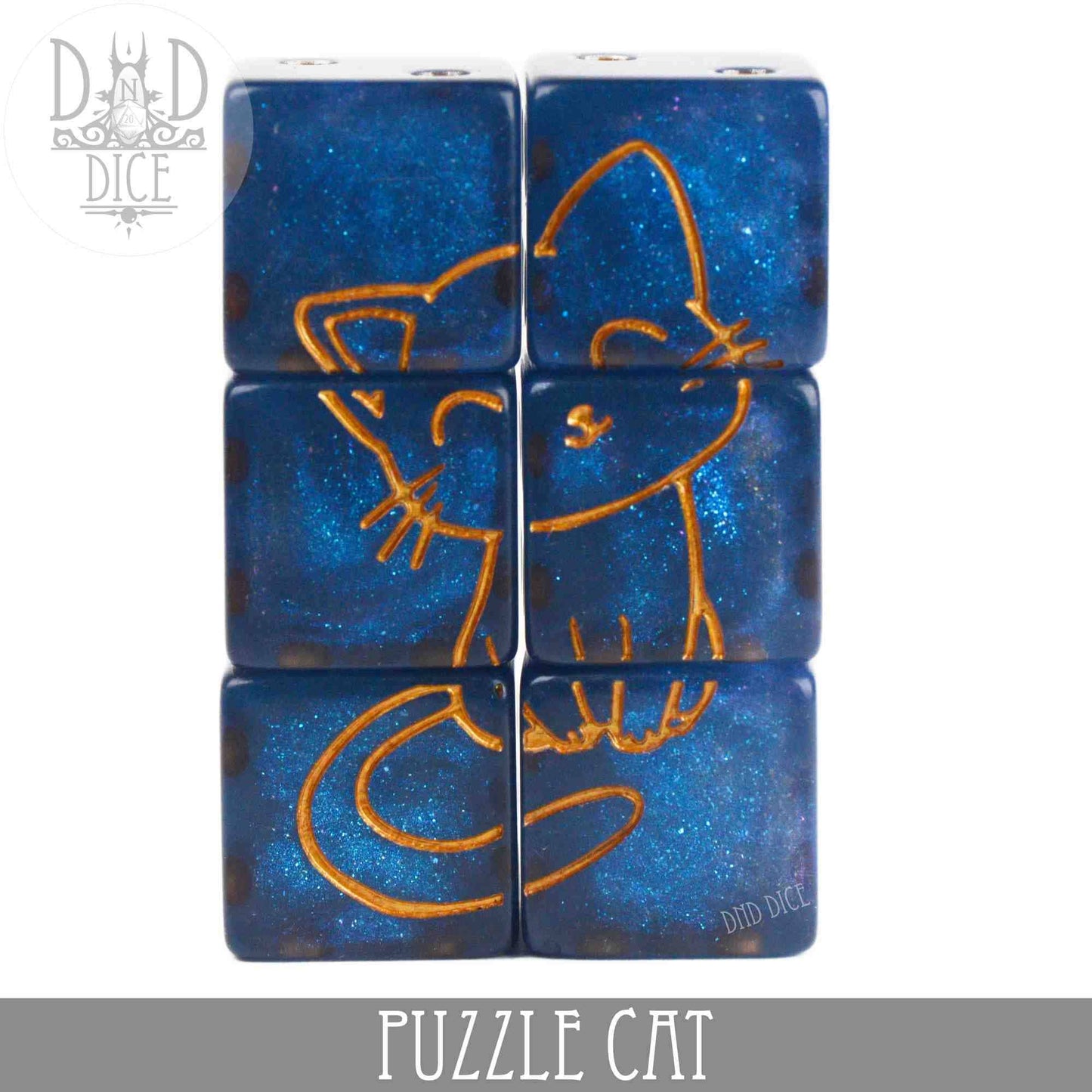 King of Crits Dice Set: Puzzle Cat 6D6