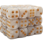 Old School 36ct 12mm D6 Dice Set: Pearl Drop - White w/ Gold