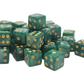 Old School 36ct 12mm D6 Dice Set: Pearl Drop - Green w/ Gold