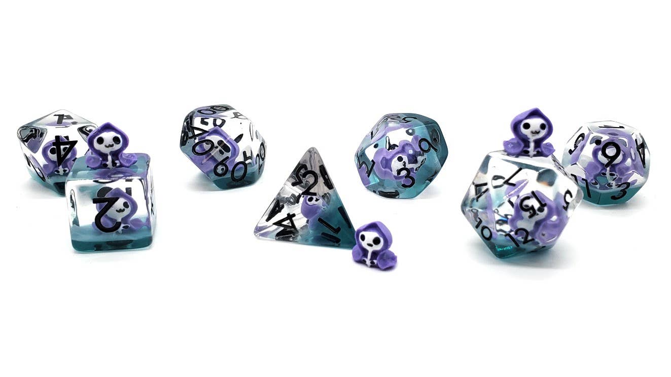 DnD RPG Dice Set: Infused - Ghost - Purple